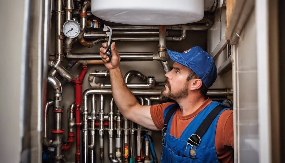 Professional Using Leak Detection Equipment On Residential Plumbing Oceanside
